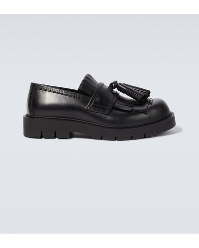 Bottega Veneta Haddock Fringed Leather Loafers - Black