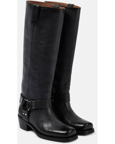 Paris Texas Roxy Leather Knee-high Boots - Black
