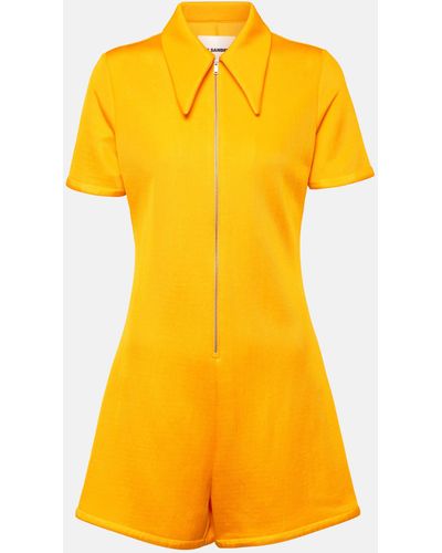 Jil Sander Jersey Playsuit - Yellow