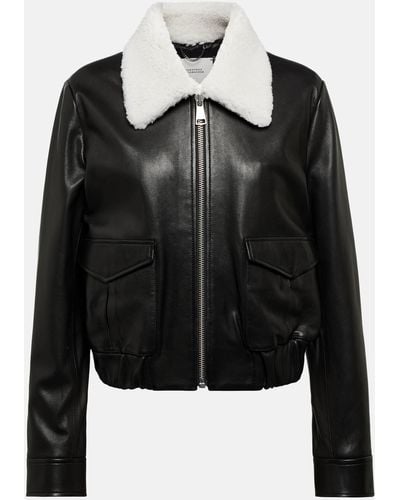 Dorothee Schumacher Shearling-trimmed Leather Jacket - Black