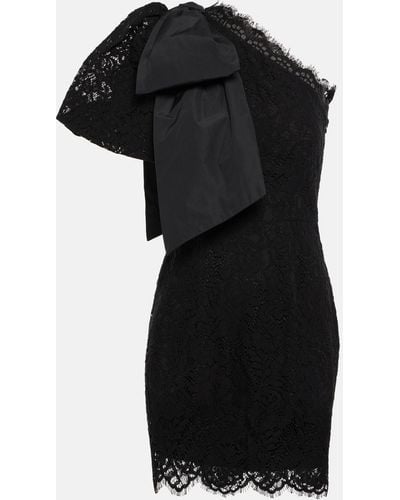 Rebecca Vallance Kelsey One-shoulder Lace Minidress - Black
