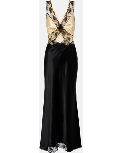 Sir. The Label Aries Lace-trimmed Cutout Silk Maxi Dress - Black