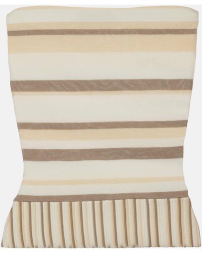 Faithfull The Brand Citara Striped Cotton-blend Top - Natural