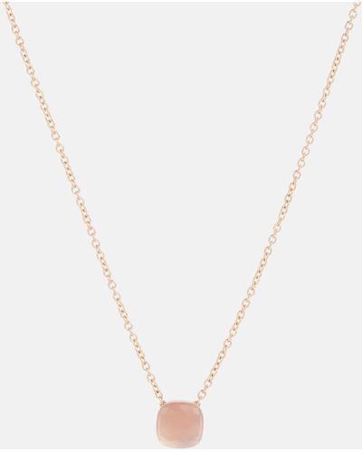 Pomellato Nudo 18kt Gold Necklace With Rose Quartz - White