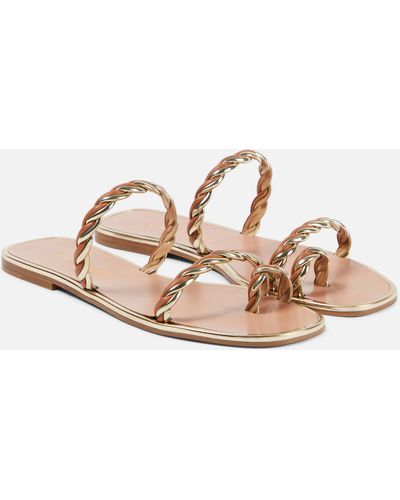 Aquazzura Capalbio Leather Sandals - Pink
