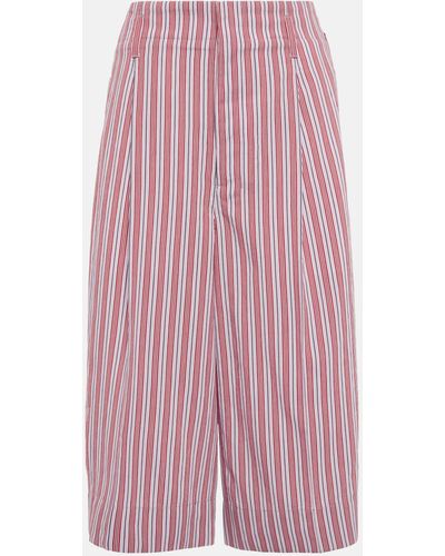 Lemaire Striped Shorts - Red