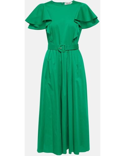 Diane von Furstenberg Ruffled Midi Dress - Green