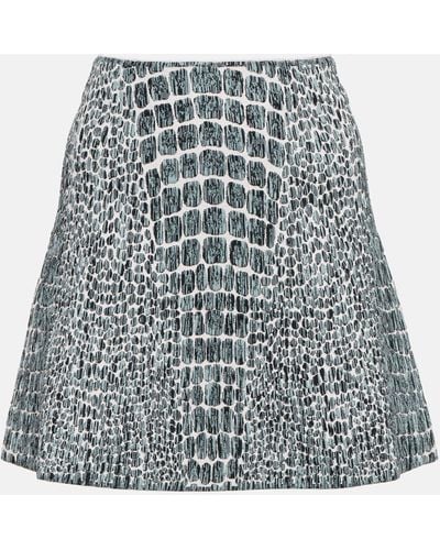 Alaïa Printed Jacquard Miniskirt - Grey