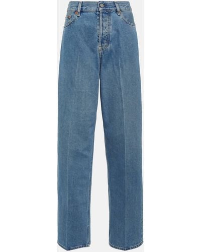 Gucci Low-rise Wide-leg Jeans - Blue