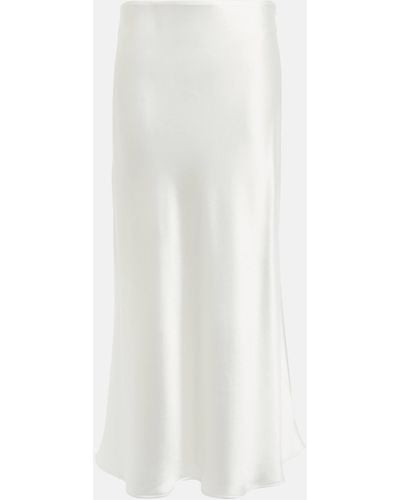 Galvan London Bridal Satin Midi Skirt - White