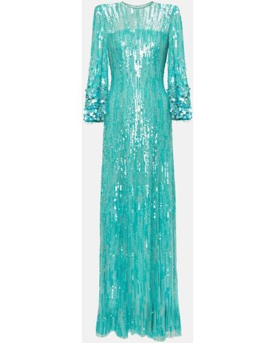 Jenny Packham Nymph Embellished Gown - Blue