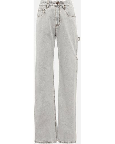Brunello Cucinelli High-rise Straight Jeans - Grey