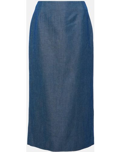 Gabriela Hearst Manuela Wool And Linen Maxi Skirt - Blue