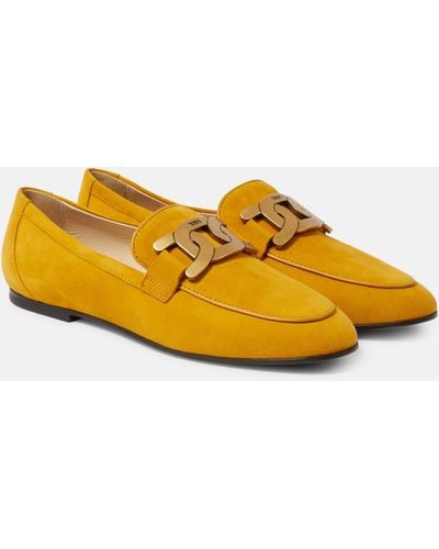 Tod's Kate Suede Loafers - Yellow