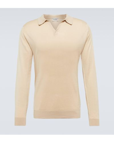 John Smedley Puck Cotton Polo Sweater - Natural
