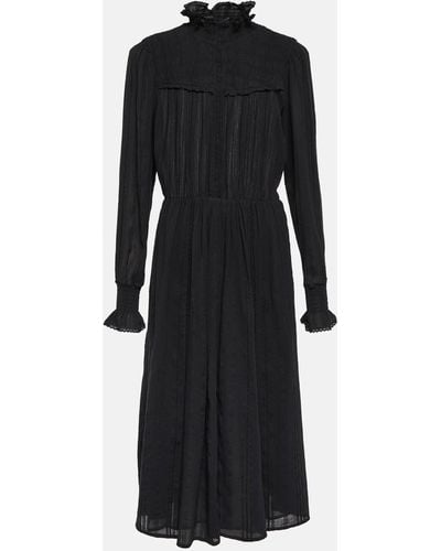 Isabel Marant Imany Cotton-blend Midi Dress - Black