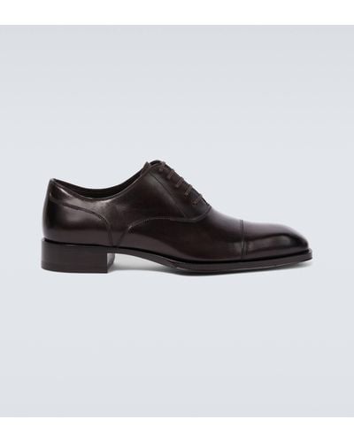 Tom Ford Elkan Leather Oxford Shoes - Black