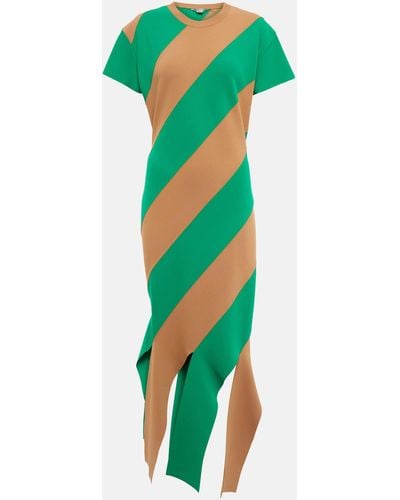 Stella McCartney Striped Knit Midi Dress - Green