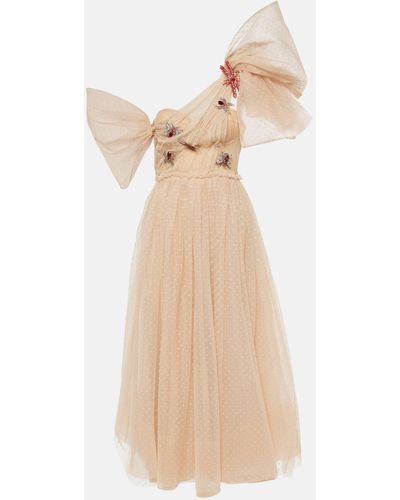 Erdem Embellished Tulle Maxi Dress - Natural