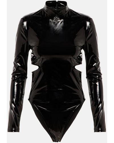 Courreges Faux Patent Leather Bodysuit - Black