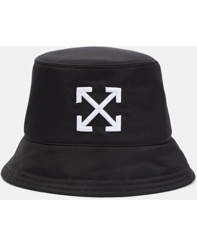 Off-White c/o Virgil Abloh Logo Embroidered Bucket Hat - Black