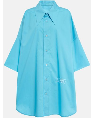 MM6 by Maison Martin Margiela Oversized Cotton Shirt - Blue