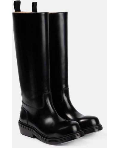 Bottega Veneta Patent Leather Knee-high Boots - Black