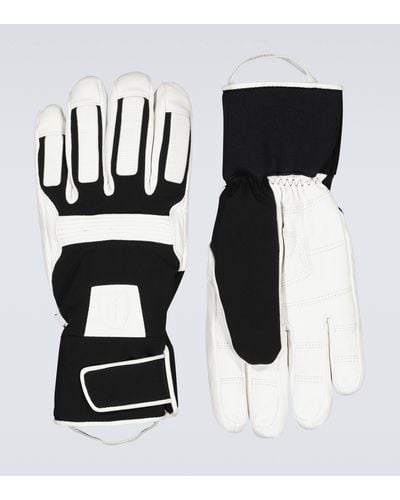 Toni Sailer Dane Jersey And Leather Ski Gloves - Black