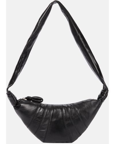 Lemaire Croissant Small Leather Shoulder Bag - Black