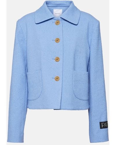 Patou Cotton And Linen-blend Jacket - Blue