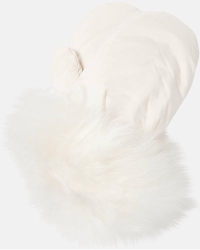 Yves Salomon Down Shearling-trimmed Mittens - White