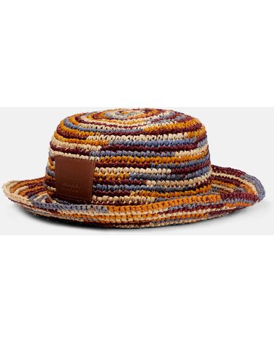 Isabel Marant Yucata Raffia Bucket Hat - Brown