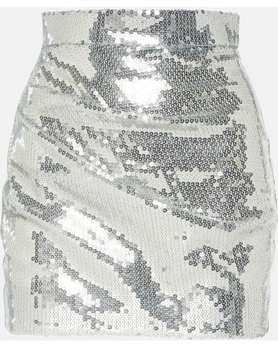 Alex Perry Sequined Miniskirt - White