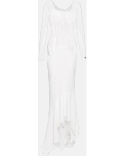 Dolce & Gabbana X Kim Semi-sheer Silk-blend Gown - White
