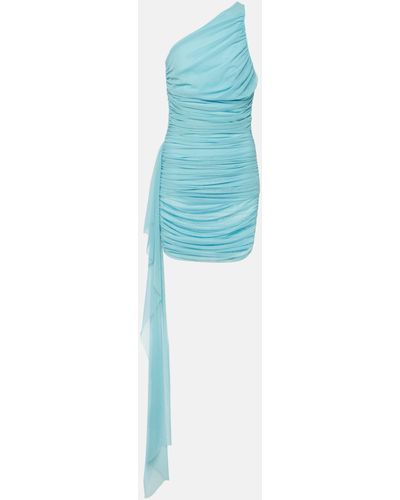 The Sei Drape-detail Ruched Chiffon Minidress - Blue