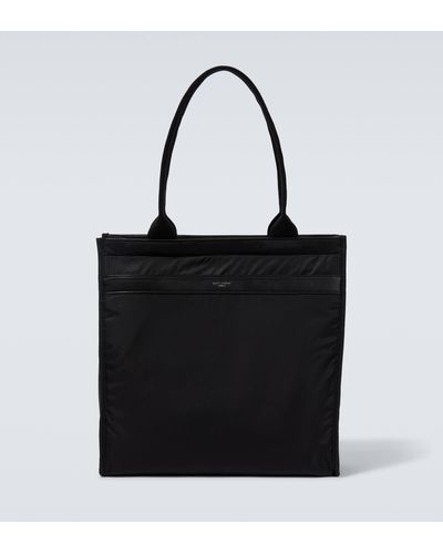 Saint Laurent Leather-trimmed Tote Bag - Black