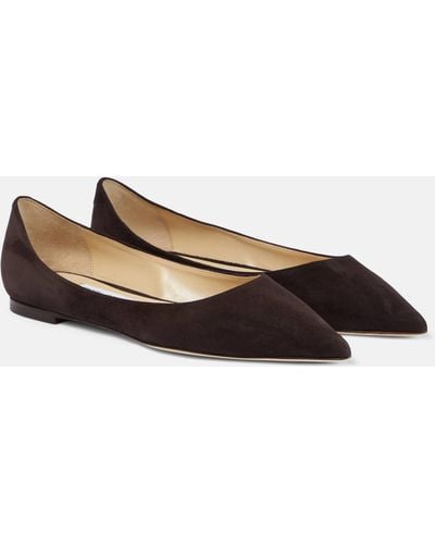 Jimmy Choo Love Suede Ballet Flats - Brown