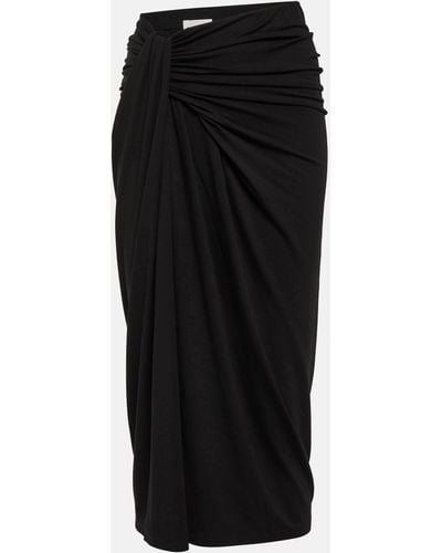 Isabel Marant Jeldia Jersey Midi Skirt - Black