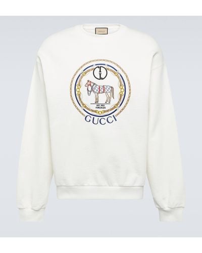 Gucci Embroidered Hoodie, - White