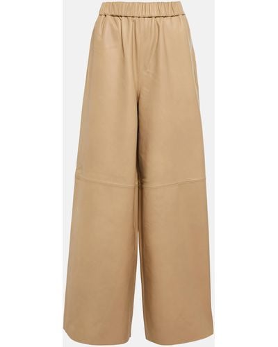 Frankie Shop Sydney Wide-leg Leather Pants - Natural