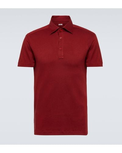 Kiton Positano Cotton And Cashmere Polo Shirt - Red