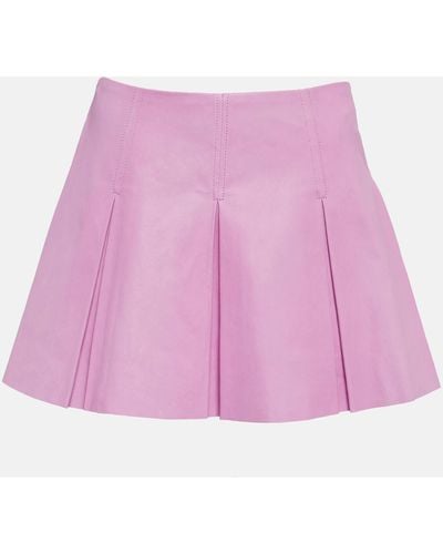 Stouls Surya Pleated Leather Miniskirt - Pink