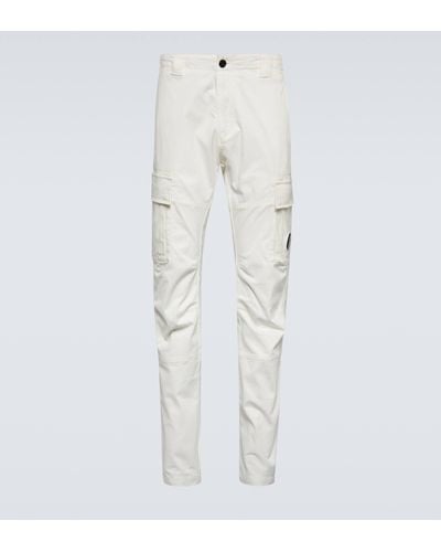 C.P. Company Cotton Sateen Cargo Pants - White