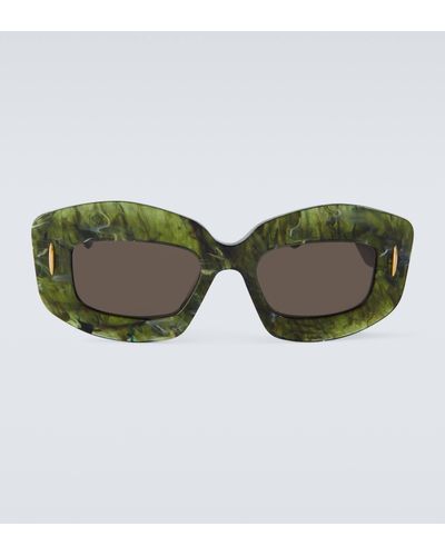 Loewe Screen Rectangular Sunglasses - Green
