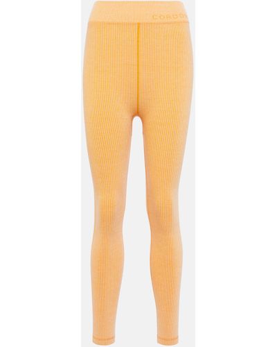 CORDOVA Sierra Ribbed-knit High-rise leggings - Orange