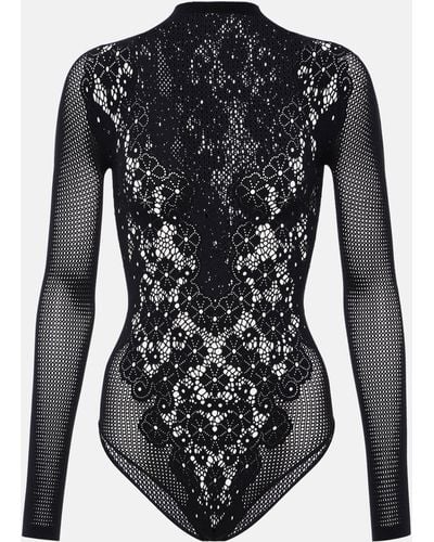 Black Forming Strong tulle bodysuit, Wolford