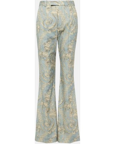 Vivienne Westwood Ray Printed High-rise Cotton Flared Pants - Green