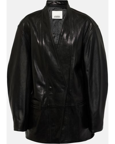 Isabel Marant Ikena Leather Jacket - Black