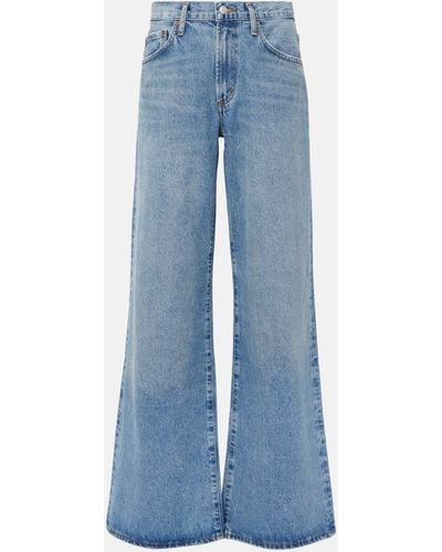 Agolde Clara Low-rise Wide-leg Jeans - Blue