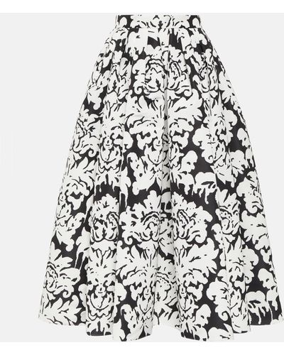 Alexander McQueen Pleated Printed Midi Skirt - Black
